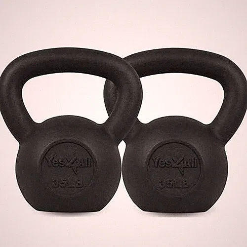 Yes4All 35lb Kettlebell Set of 2 Cast Iron for Dumbbell Weights Exercises
