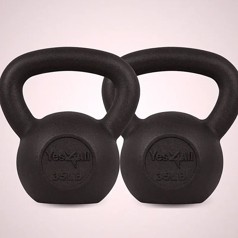 Yes4All 35Lb Kettlebell Set Of 2 Cast Iron For Dumbbell Weights Exercises Gym