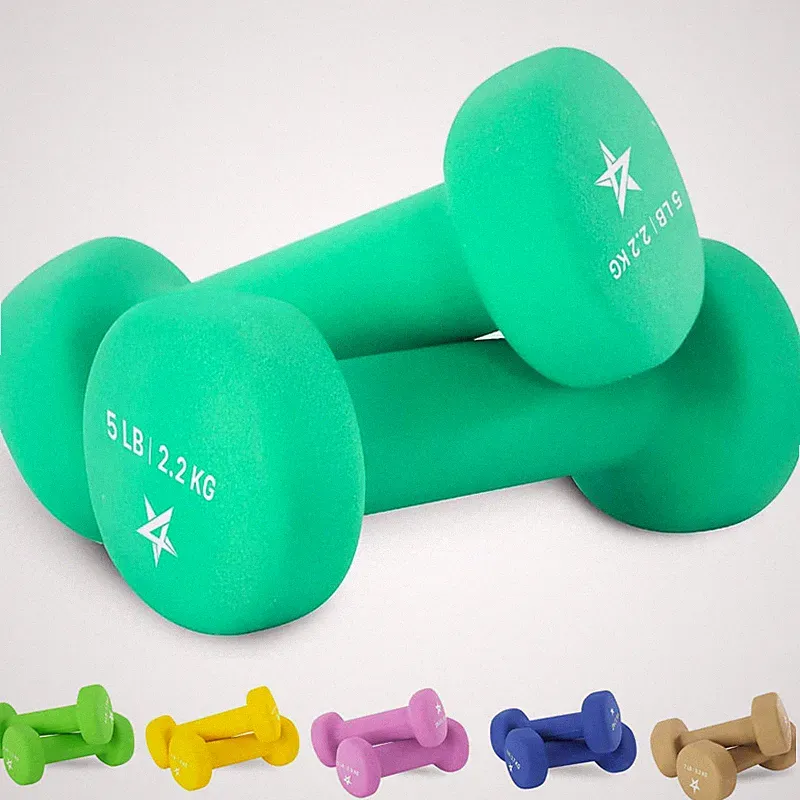 Yes4All 5 Lbs Dumbbells Neoprene Non Slip Grip For Total Body Workout Total