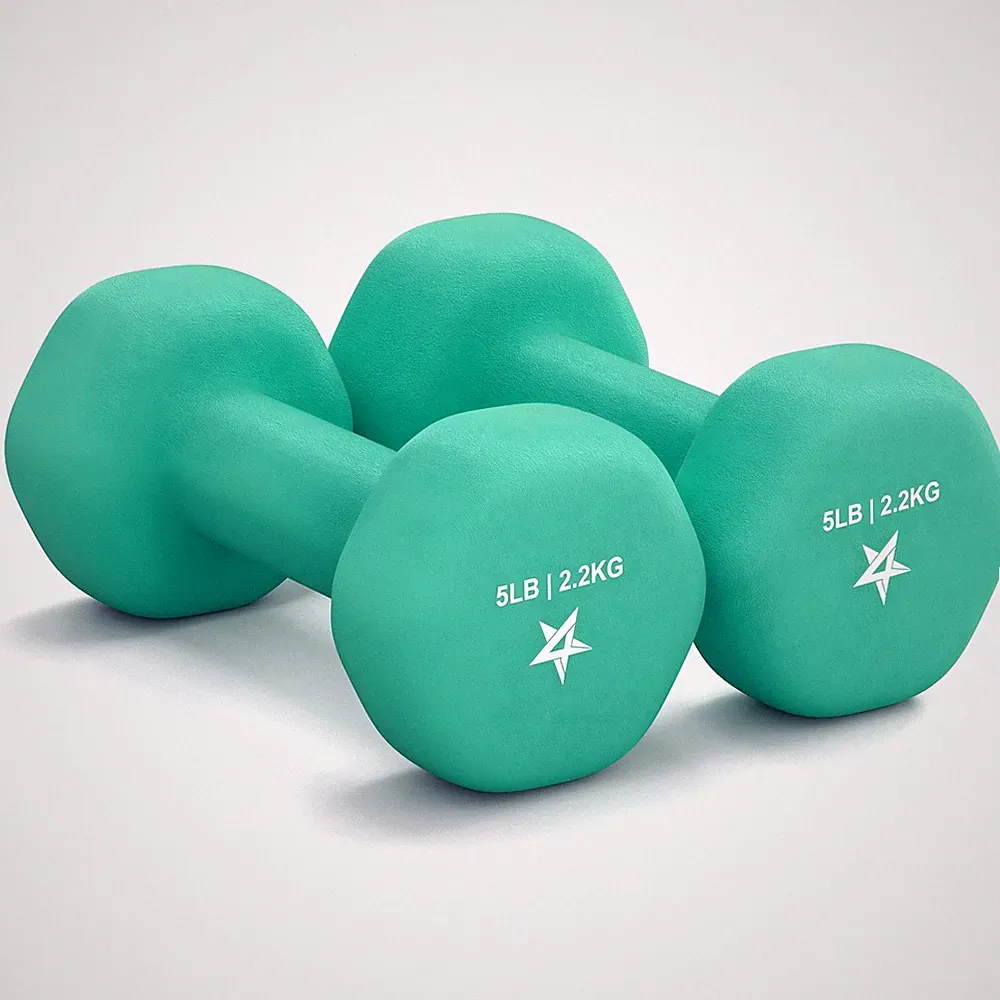Yes4All 5 lbs Dumbbells Neoprene with Non Slip 5 (Pair), D. Dark Green