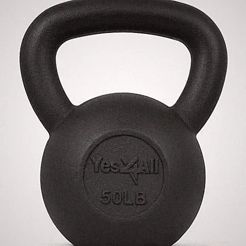 Yes4All 50 lb Kettlebell Cast Iron for Dumbbell Weights Exercises