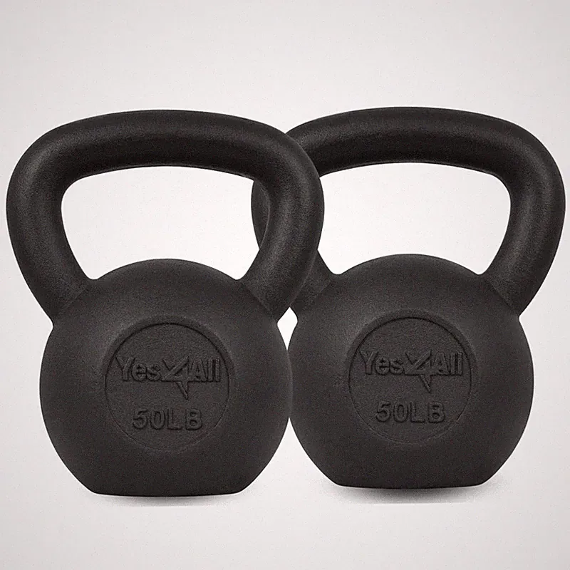 Yes4All 50Lb Kettlebell Set Of 2 Cast Iron For Dumbbell Weights Exercises Gym