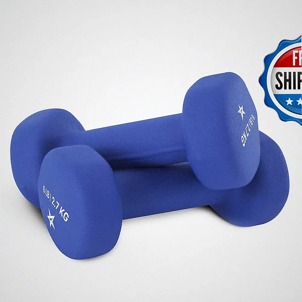 Yes4All 6 lbs Neoprene Dumbbells Set of 2 - Non Slip Grip
