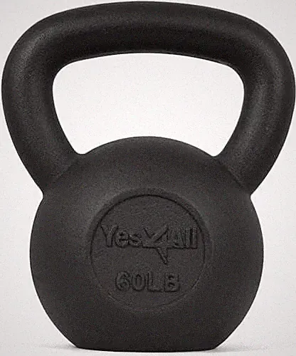 Yes4All 60 lbs Kettlebell Heavy Cast Iron Solid Smooth Handle Weights