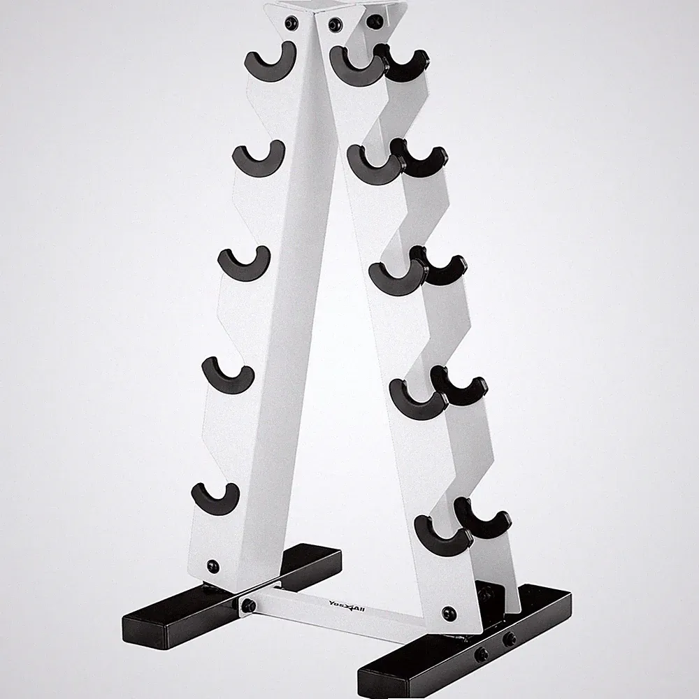 Yes4All A Frame Rack with 5 Tiers, Weight Storage, 5-25 Pound Dumbbells, White