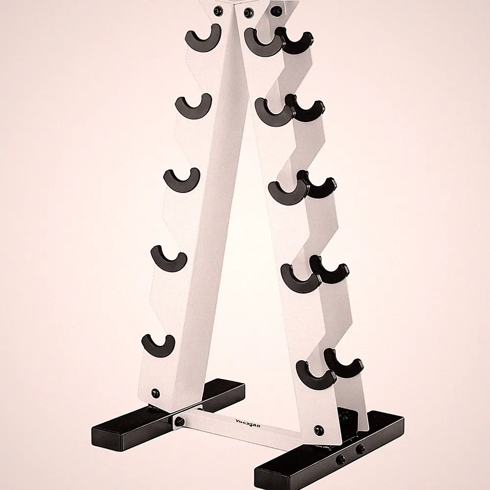 Yes4All A Frame Rack with 5 Tiers, Weight Storage, 5-25 Pound Dumbbells, White