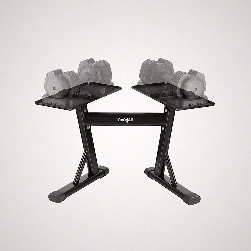 Yes4All Adjustable Dumbbell Stand - 160 Pound Capacity, Spotter Rack & Weight...