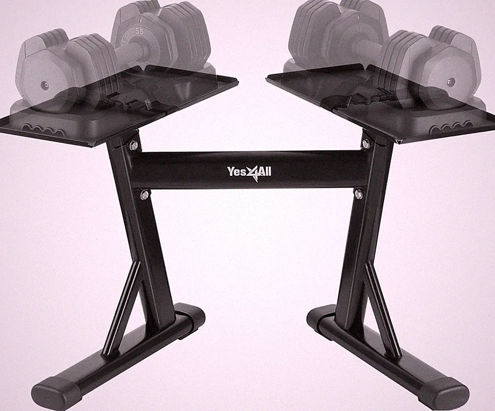 Yes4All Adjustable Dumbbell Stand 160lb Capacity Spotter Rack