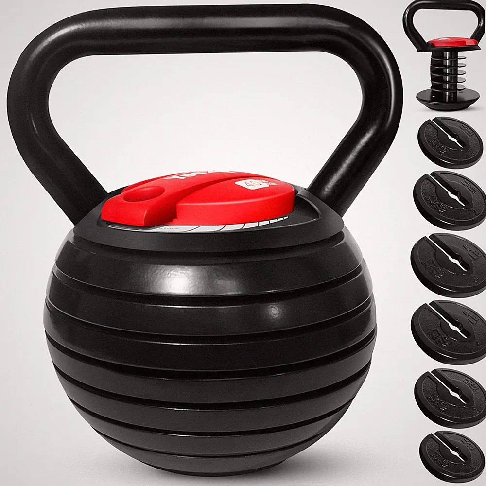 Yes4All Adjustable Kettlebell Set 20-40LB Solid Cast Iron Home Gym