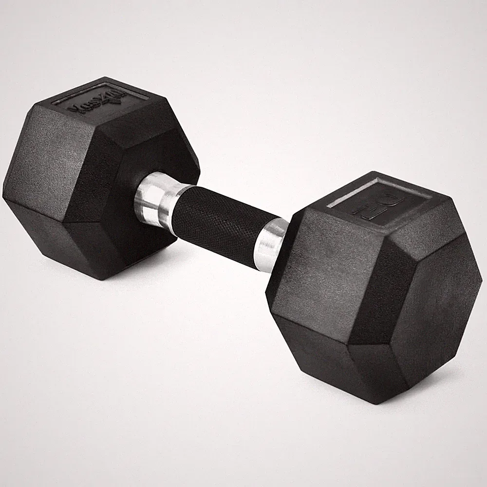 Yes4All Cast Iron Hex Dumbbell with Rubber Grip and PVC Coating, 20 Pounds
