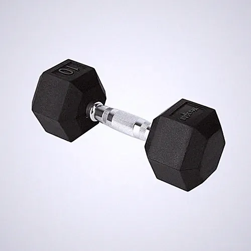 YES4ALL CHROME GRIP ENCASED HEX DUMBBELLS 10LBS WITH ANTI-SLIP SINGLE - BLACK