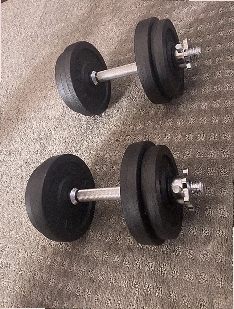 Yes4All D1IBZ Adjustable Cast Iron Dumbbells, 60lbs.