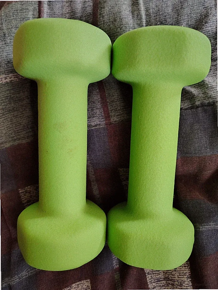 Yes4All Dumbbell Hand Weights Set Of 2, LIME GREEN, Foam Cover, 3lbs each!