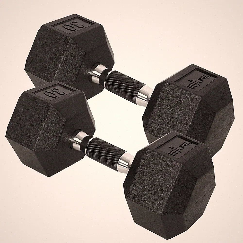 Yes4All Dumbbell Hex - Rubber Grip - 30Lbs - Pair Qyj71