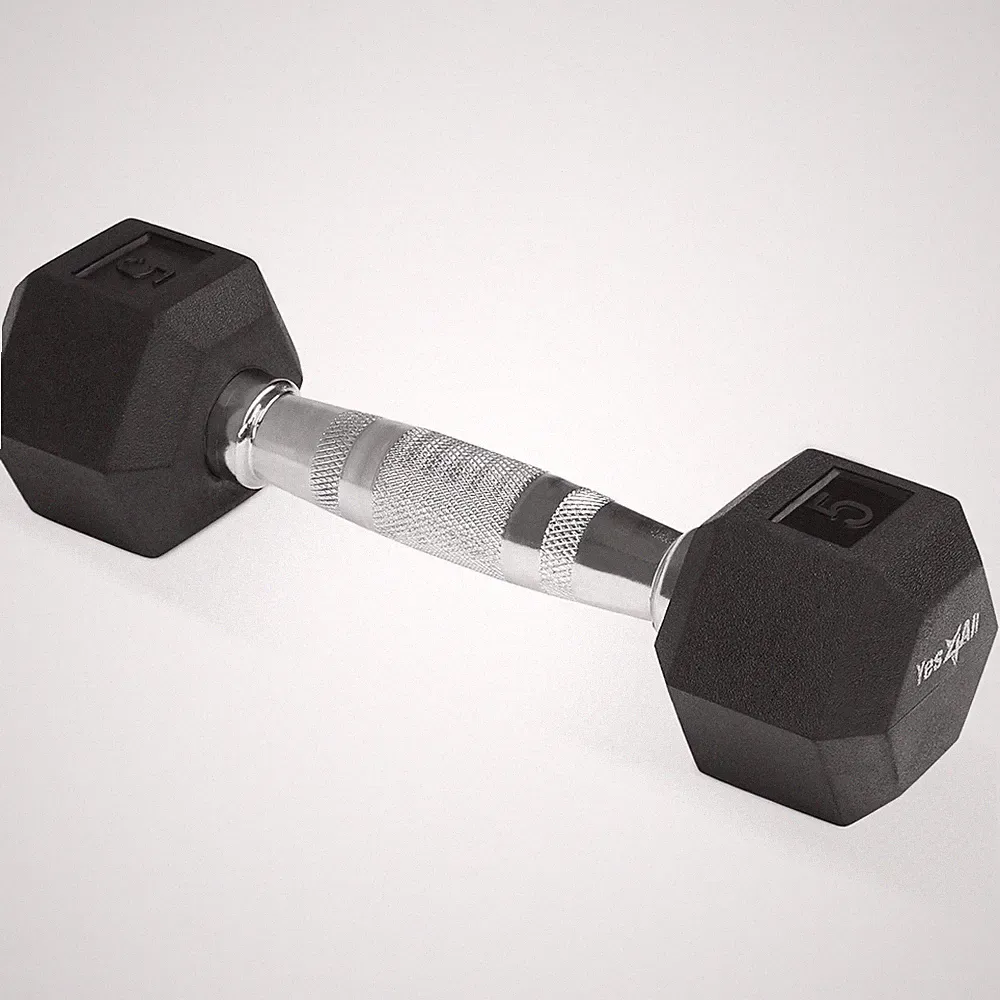 Yes4All Dumbbell - Rubber Hex - 5Lbs Aaag