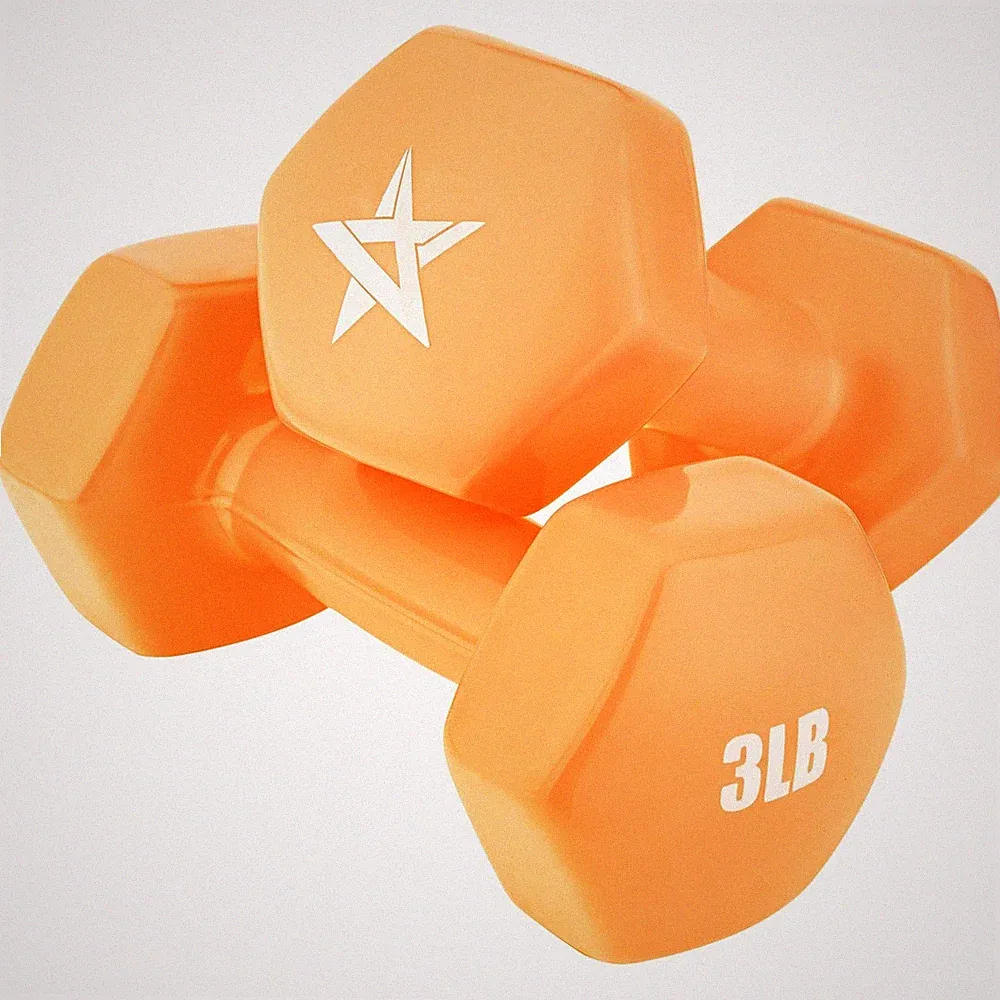 Yes4All Dumbbell Vinyl Coated - 3 lbs - Blazing Orange - Pair