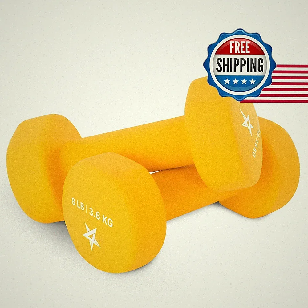Yes4All Exercise Amp Fitness Pound Dumbbell Neoprene Orange Pair, D-Light