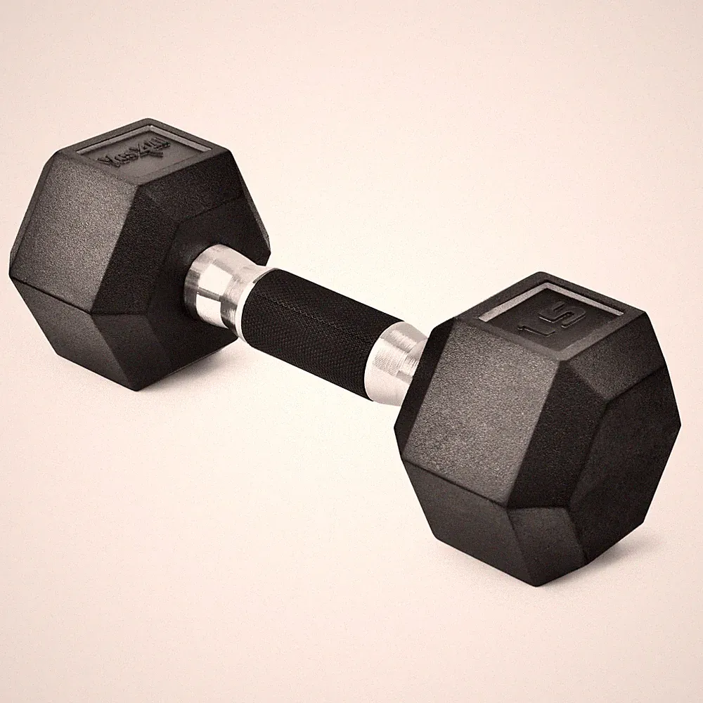 Yes4All Hex Dumbbell Rubber Grip - Premium Grip, C. 15 Pounds