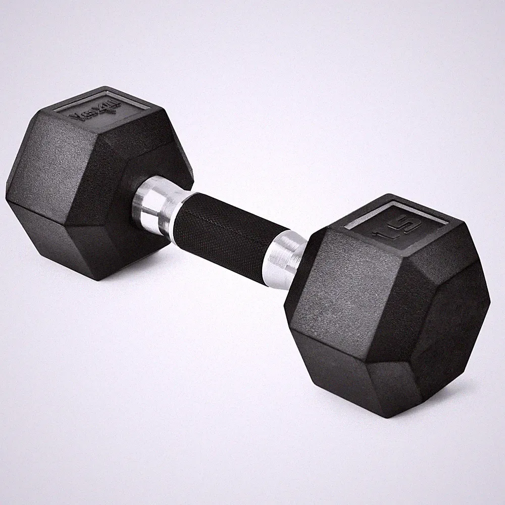 Yes4All Hex Dumbbell Rubber Grip - Premium Grip, C. 15 Pounds