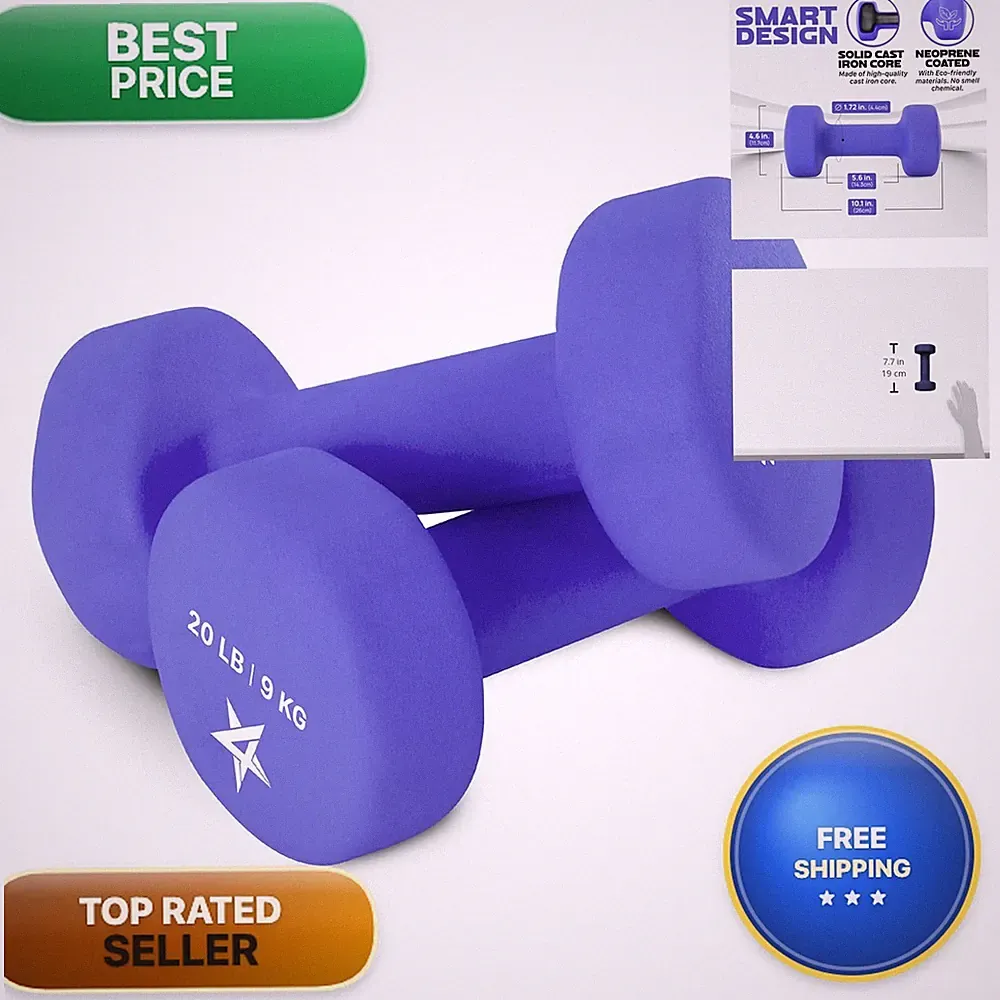 Yes4All Neoprene Coated Dumbbell Hand Weight Sets 2 - Multiple Weight Options