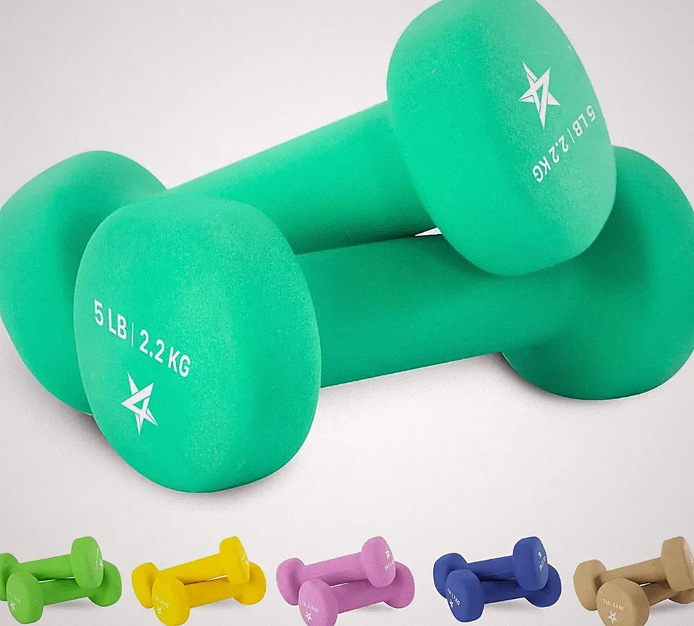 Yes4All Neoprene Coated Dumbbell Hand Weight Sets of 2 - Multiple Weight Options