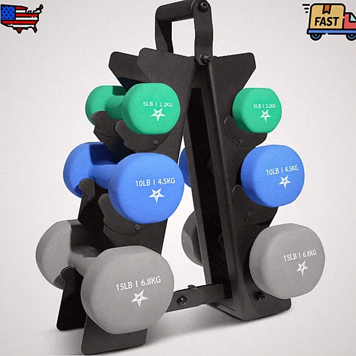 Yes4All Neoprene Dumbbells Hex Hand Weights Set of 2 Anti-Slip Gym Workout