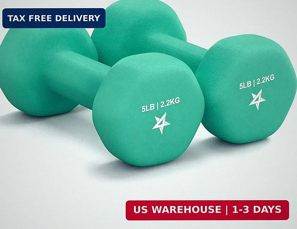 Yes4All Neoprene Dumbbells, Pairs and Sets with Rack for Home Workouts