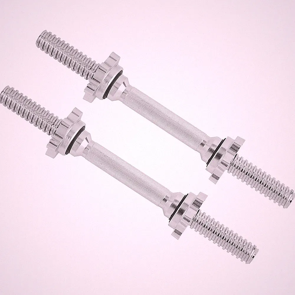 Yes4All Pair of Threaded Dumbbell Handles, Bar 13.75 inch, Chrome