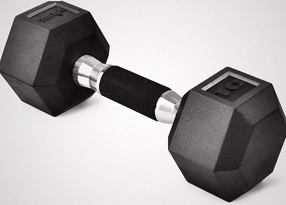 Yes4All Rubber Grip Encased Hex Dumbbell – Hand Weights 10lbs, B. 10 Pounds