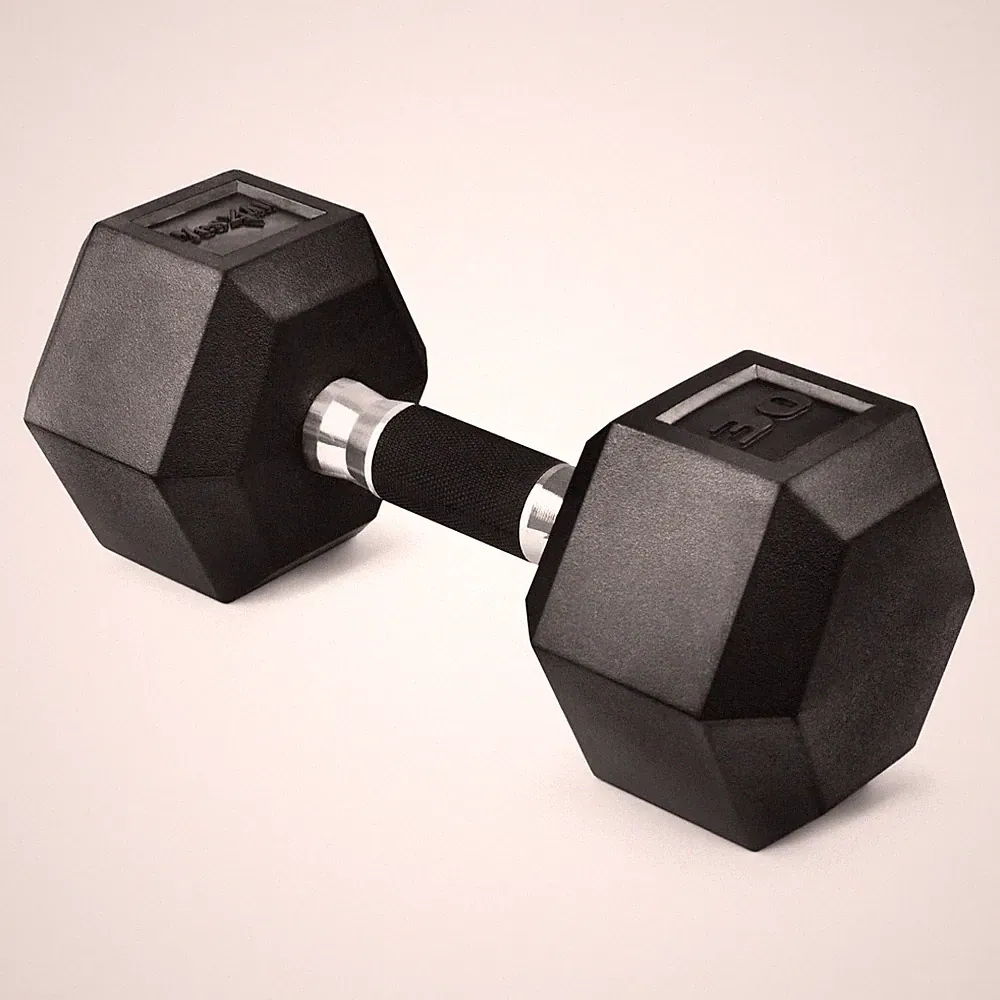Yes4All Rubber Grip Encased Hex Dumbbell – Hand Weights With Anti-Slip 5-5