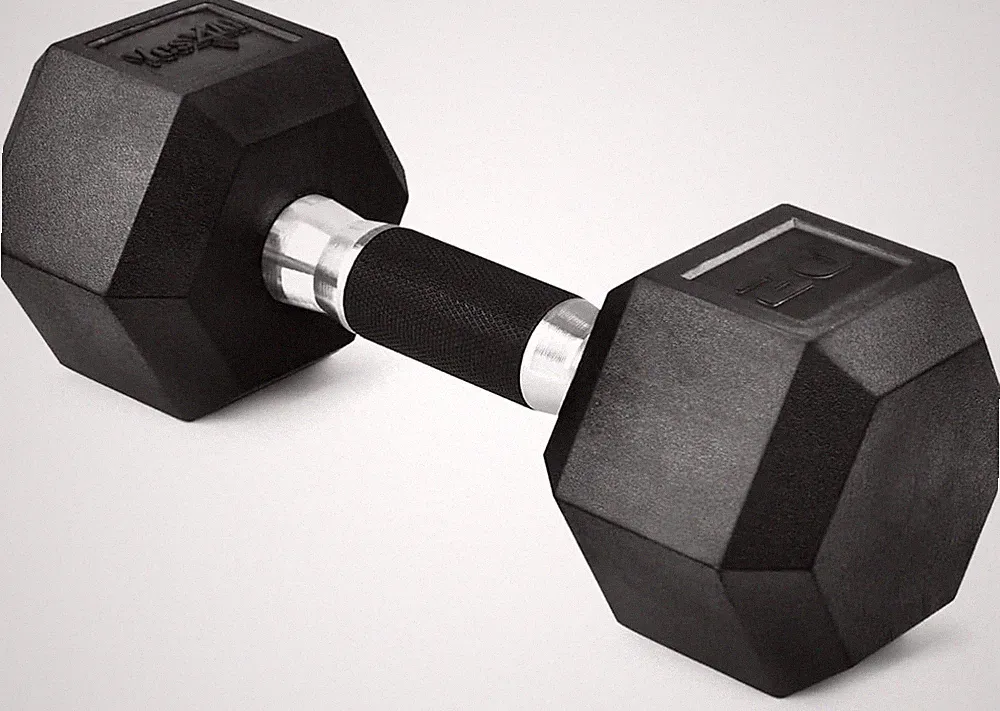 Yes4All Rubber Grip Encased Hex Dumbbell – Hand Weights with Anti-Slip 5-50 LBS