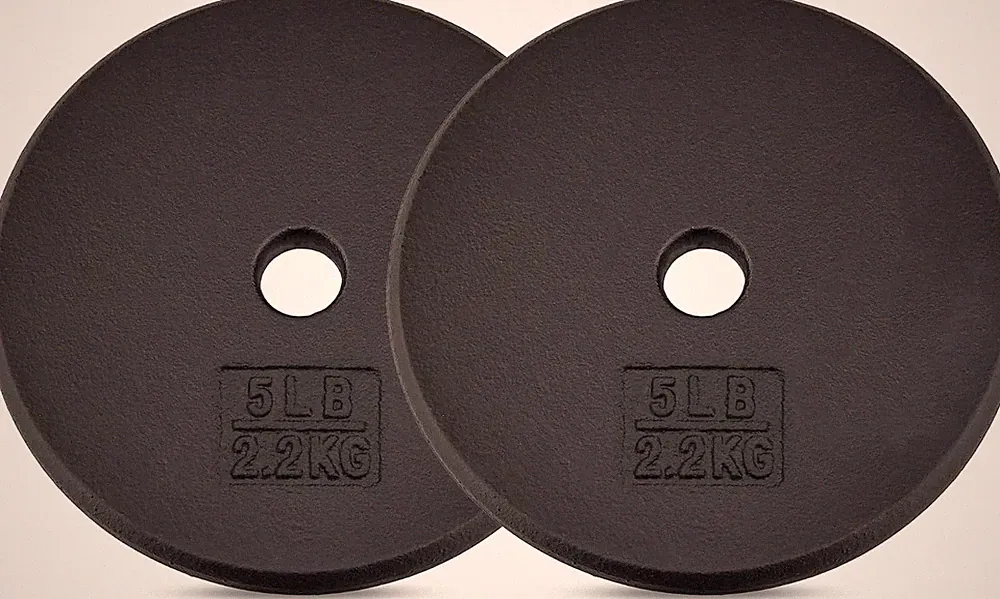 Yes4All Standard Weight Plates, 1-Inch Cast Iron Barbell Weights, Wide Range 5–5