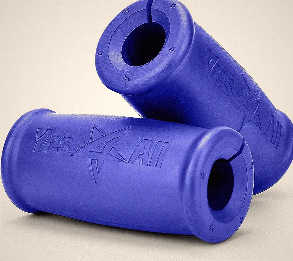 Yes4All Thick Dumbbell Handles Grips, Firm Rubber Barbell 2.2, Blue