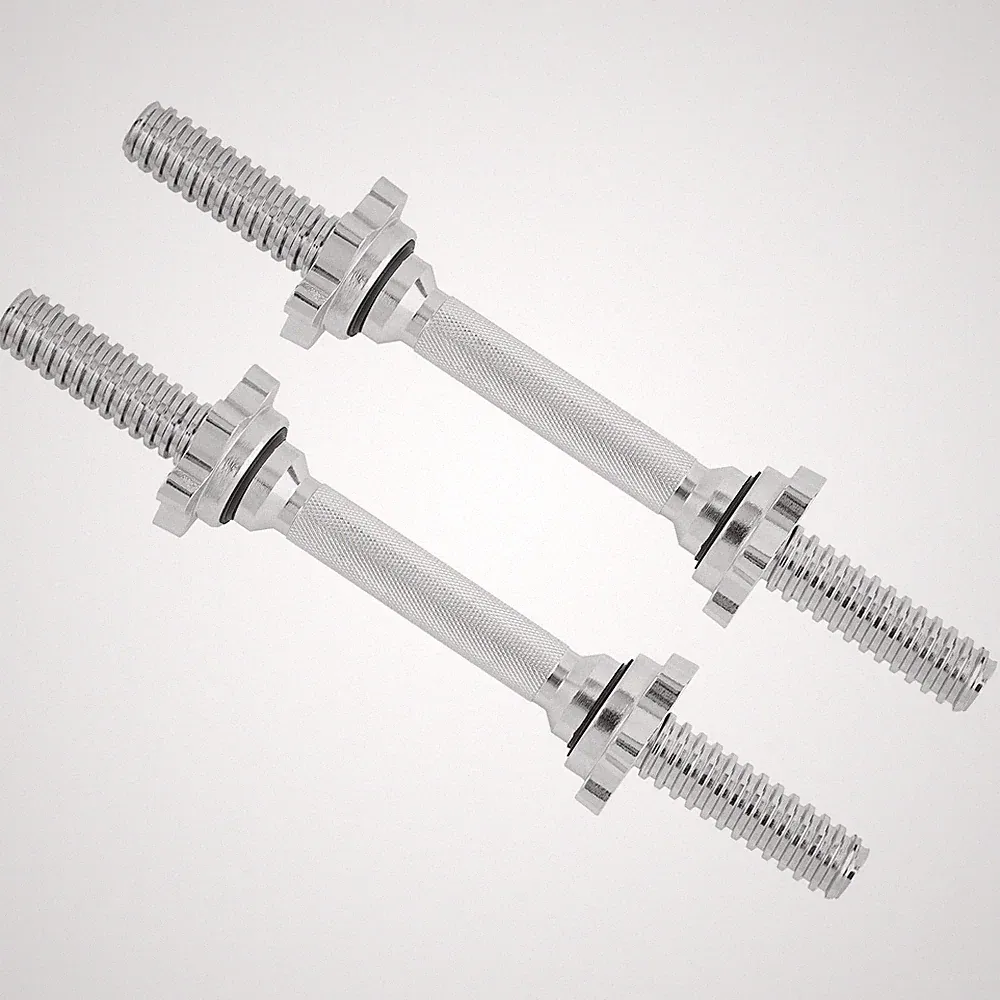 Yes4All Threaded Dumbbell Handles, Build Your Own Secure 13.75 inch, Chrome