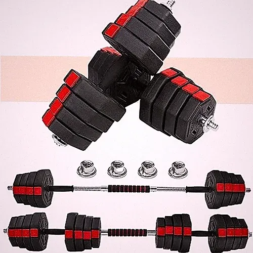 YES4ALL UPGRADED 66LBS PAIR ADJUSTABLE WEIGHTS DUMBBE - BLACK/RED
