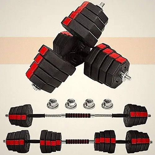 YES4ALL UPGRADED 66LBS PAIR ADJUSTABLE WEIGHTS DUMBBE - BLACK/RED