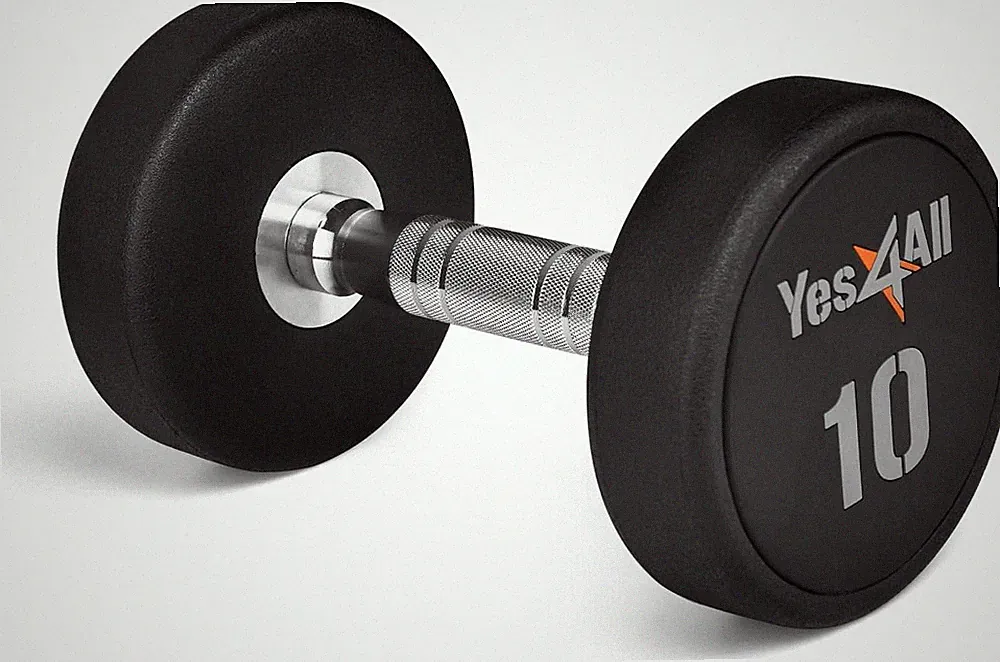 Yes4All Urethane Dumbbells with Anti-Slip Knurled Handle 10lbs, B. 10 Pounds