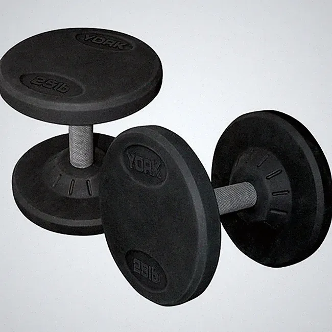 York Barbell 26114 Rubber Pro Style Dumbbell - 75 lbs