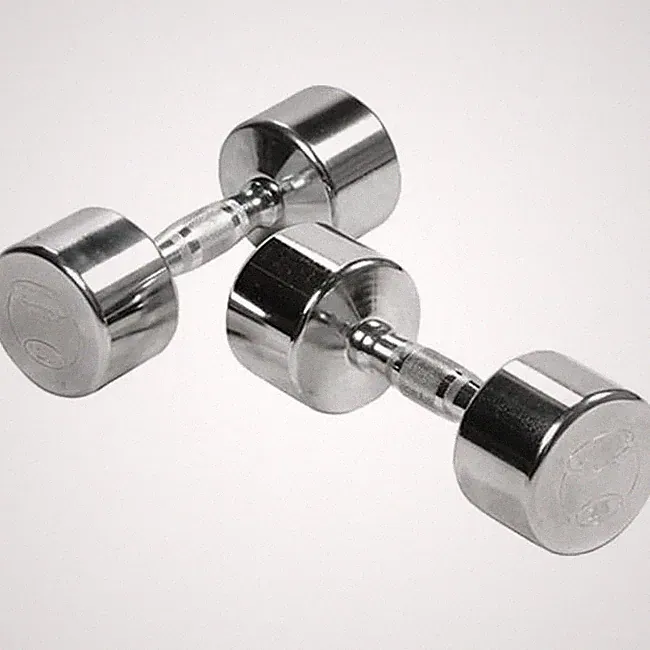 York Barbell 33027 Solid Steel Professional Chrome Dumbbell with Ergo Grip -...