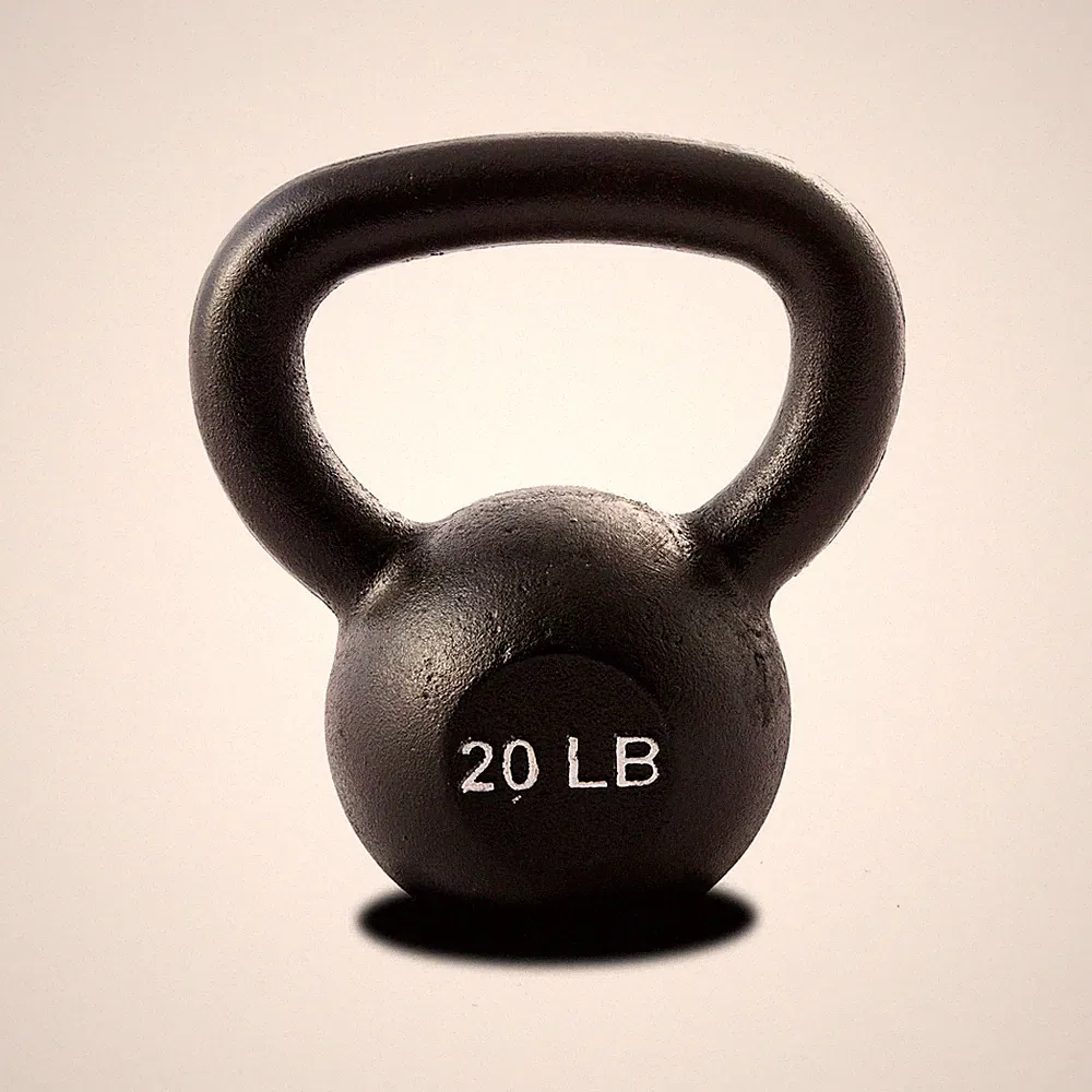 York Barbell Kettlebell Weights – 20 LB Cast Iron Kettlebells with Matte Black