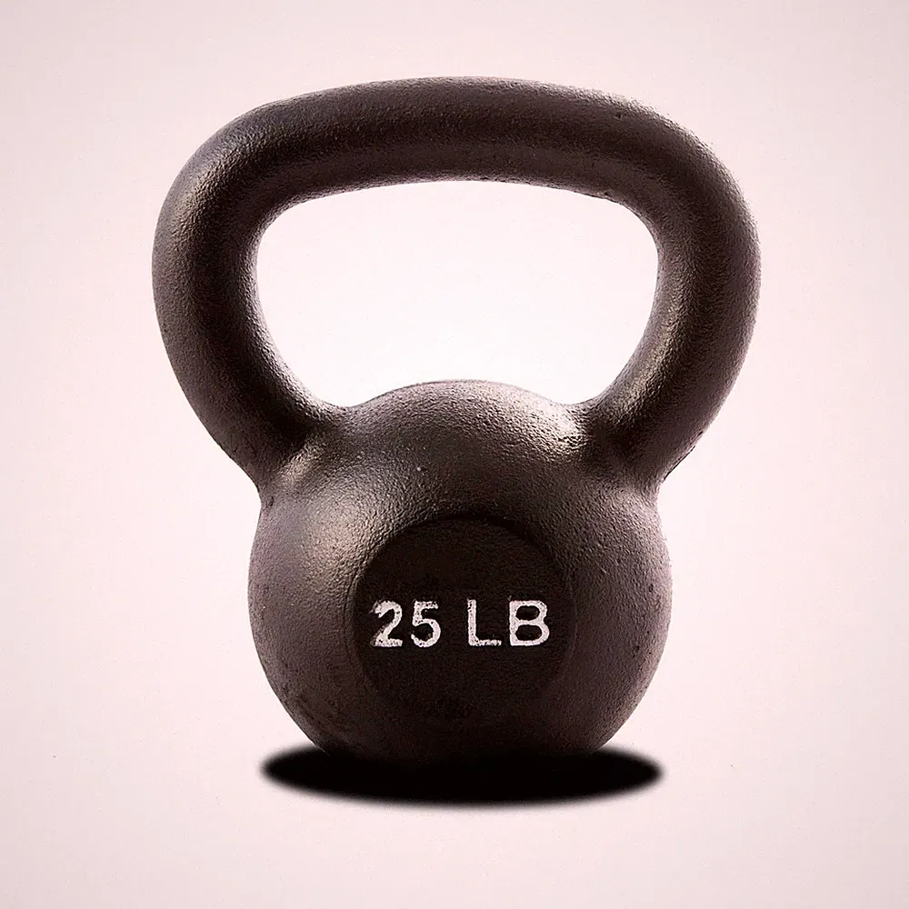 York Barbell Kettlebell Weights – 25 LB Cast Iron Kettlebells with Matte Black