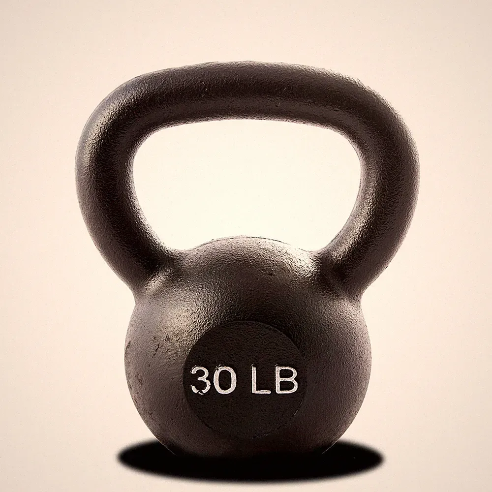 York Barbell Kettlebell Weights – 30 LB Cast Iron Kettlebells with Matte Black