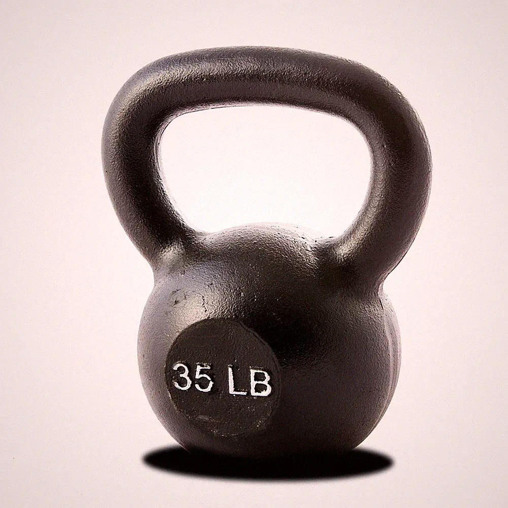 York Barbell Kettlebell Weights – 35 LB Cast Iron Kettlebells with Matte Black