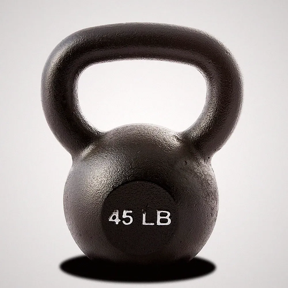 York Barbell Kettlebell Weights – 45 LB Cast Iron Kettlebells with Matte Black