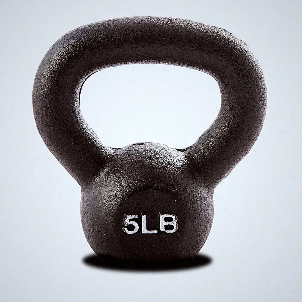 York Barbell Kettlebell Weights – 5 LB Cast Iron Kettlebells with Matte Black