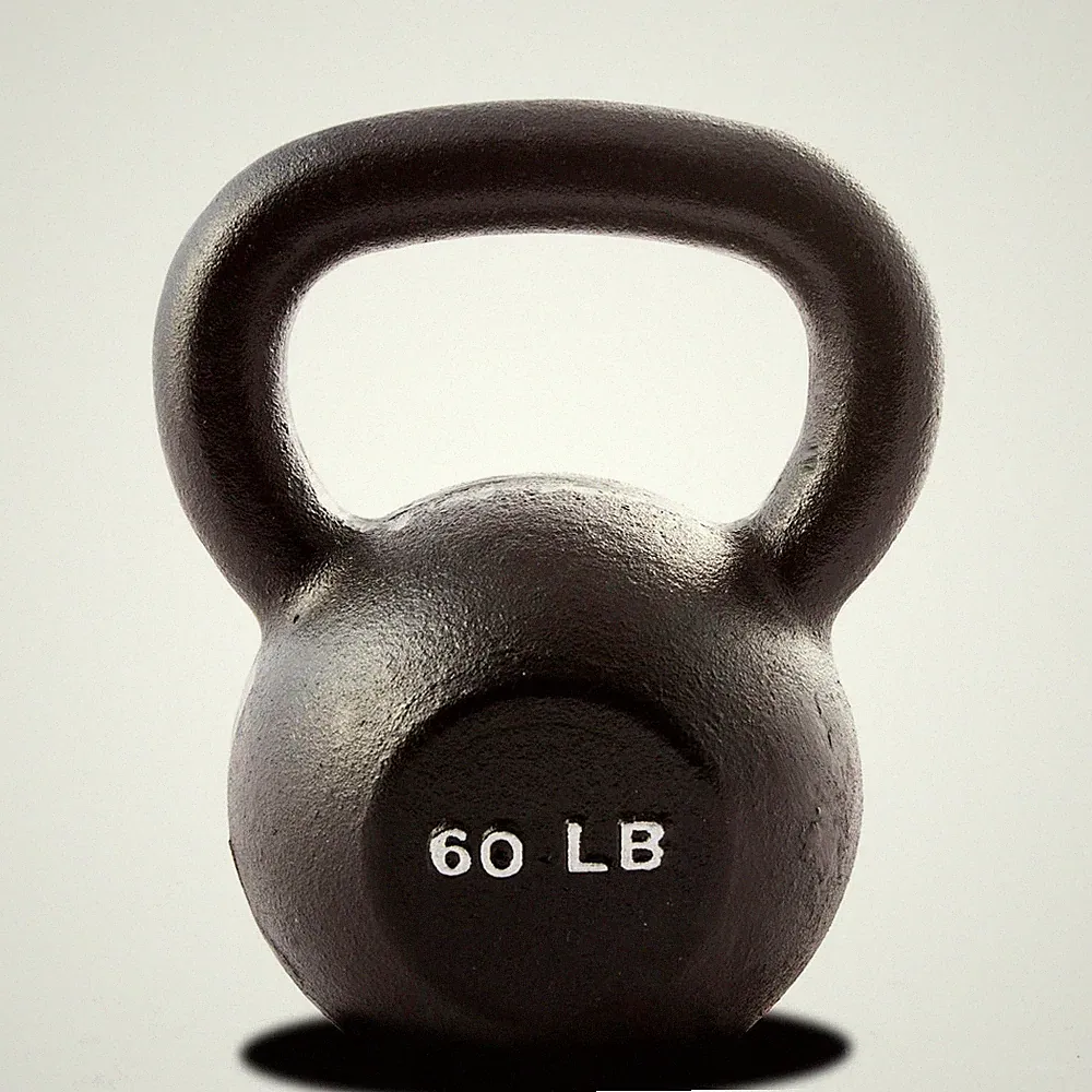 York Barbell Kettlebell Weights – 60 LB Cast Iron Kettlebells with Matte Black