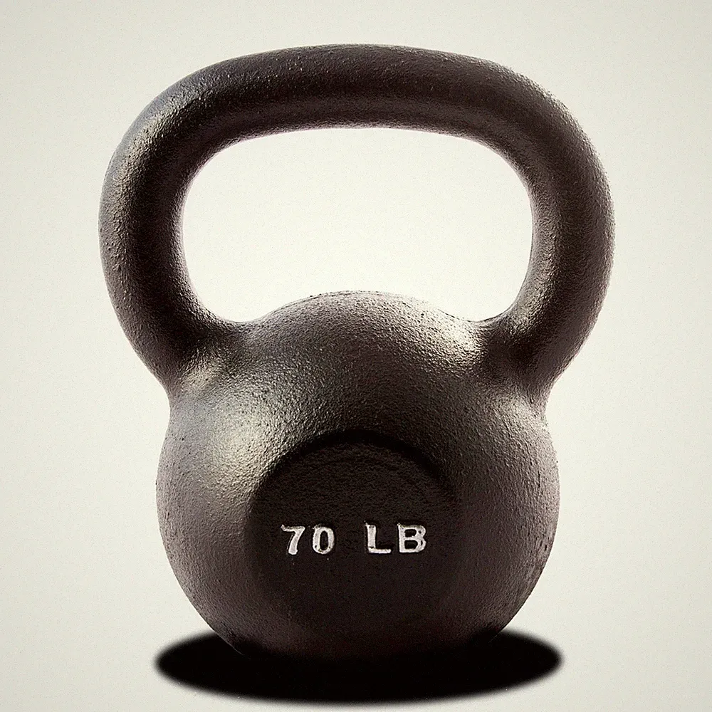 York Barbell Kettlebell Weights – 70 LB Cast Iron Kettlebells with Matte Black