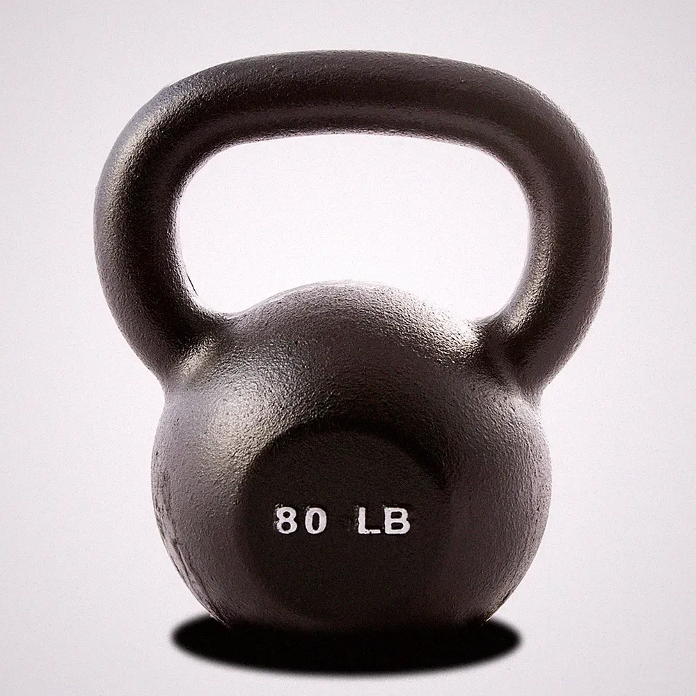 York Barbell Kettlebell Weights – 80 LB Cast Iron Kettlebells with Matte Black