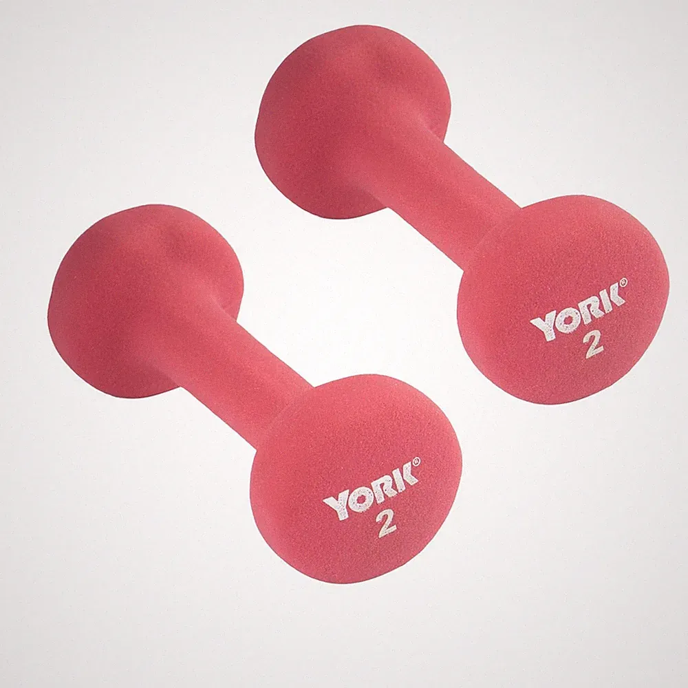 York Barbell Neoprene Coated Fitbell Dumbbell 2LB Pk2 Dumbbell Set for Women&Men
