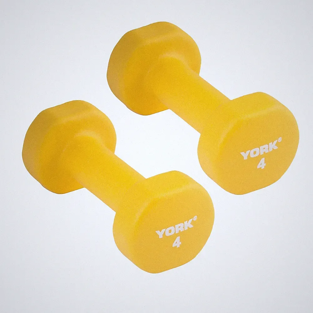 York Barbell Neoprene Coated Fitbell Dumbbell 4LB Pack 2 Dumbbell Set Women&Men
